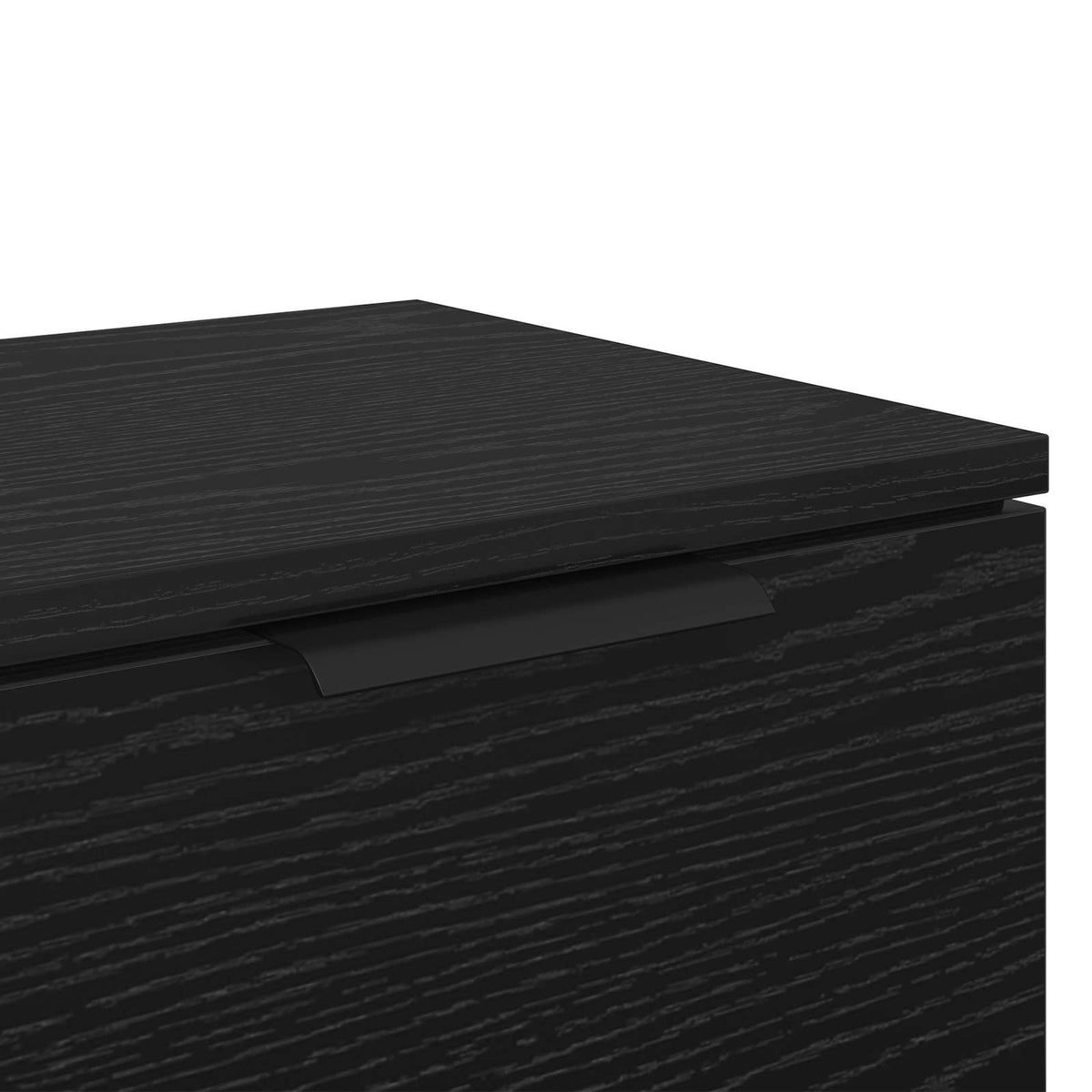 Nattbordskap Med Skuff Svart Eik 34 X 30 X 20 Cm Konstruert Tre