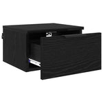 Nattbordskap Med Skuff Svart Eik 34 X 30 X 20 Cm Konstruert Tre