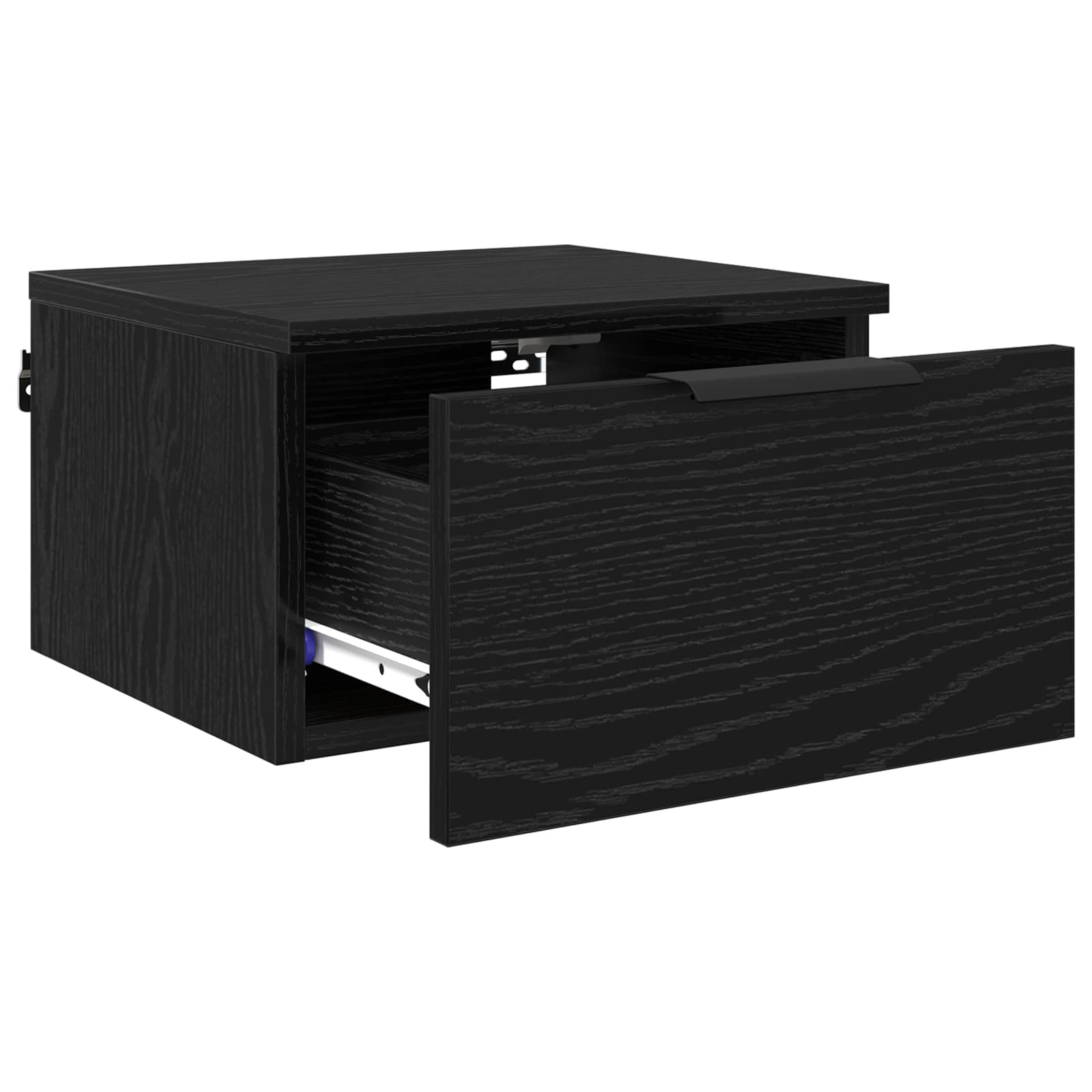 Nattbordskap Med Skuff Svart Eik 34 X 30 X 20 Cm Konstruert Tre