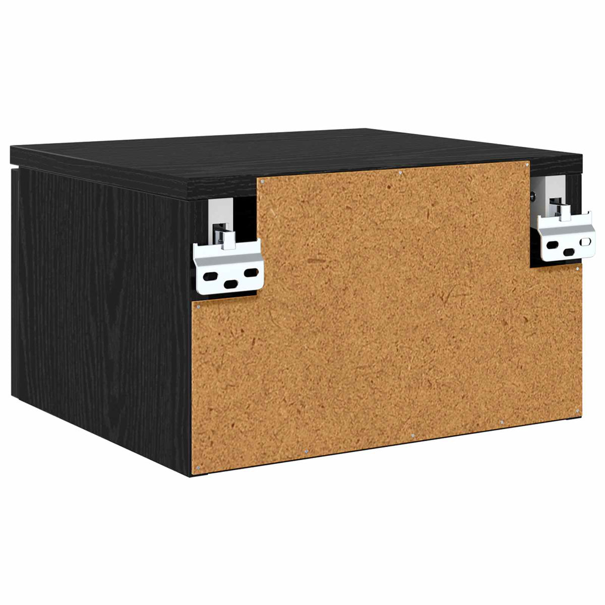 Nattbordskap Med Skuff Svart Eik 34 X 30 X 20 Cm Konstruert Tre