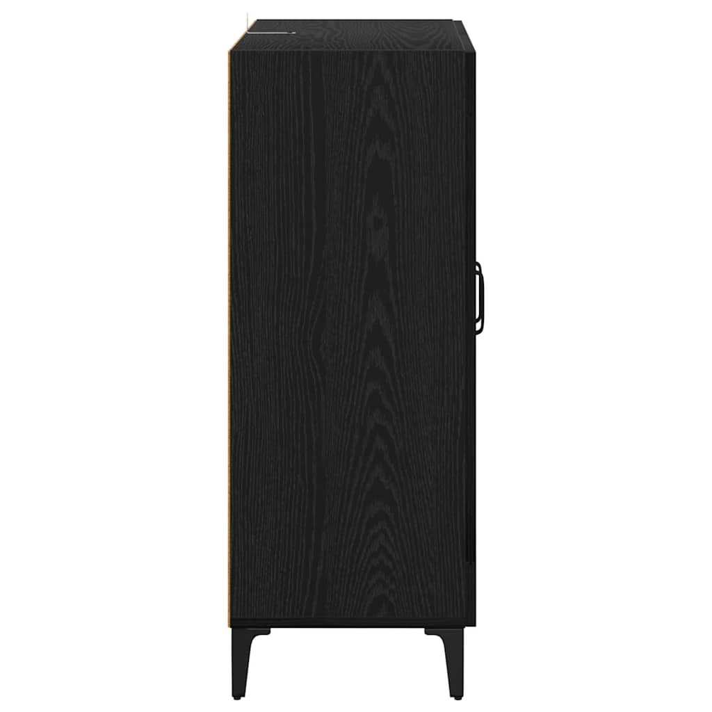Serviesskap Svart Eik 69,5 X 34 X 90 Cm Ingeniørtre Og Jern