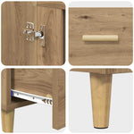 Høyskap Med Skuff Artisan Eik 70 X 31 X 115 Cm Konstruert Tre
