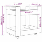 Skrivebordvogn Gamle Tre 60 X 45 X 60 Cm Konstruert Tre