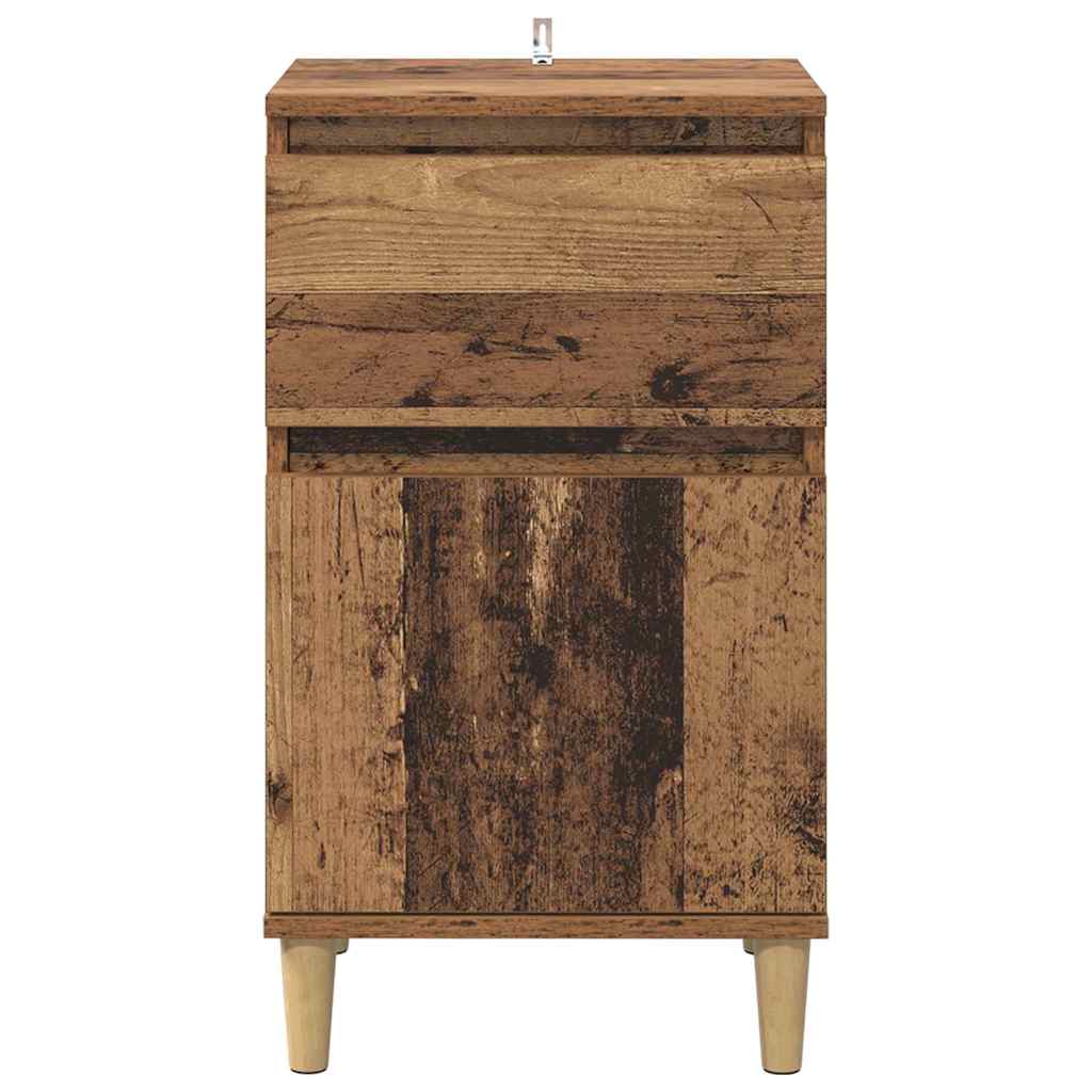 Nattbordskap Gammelt Tre 40 X 35 X 70 Cm Konstruert Tre