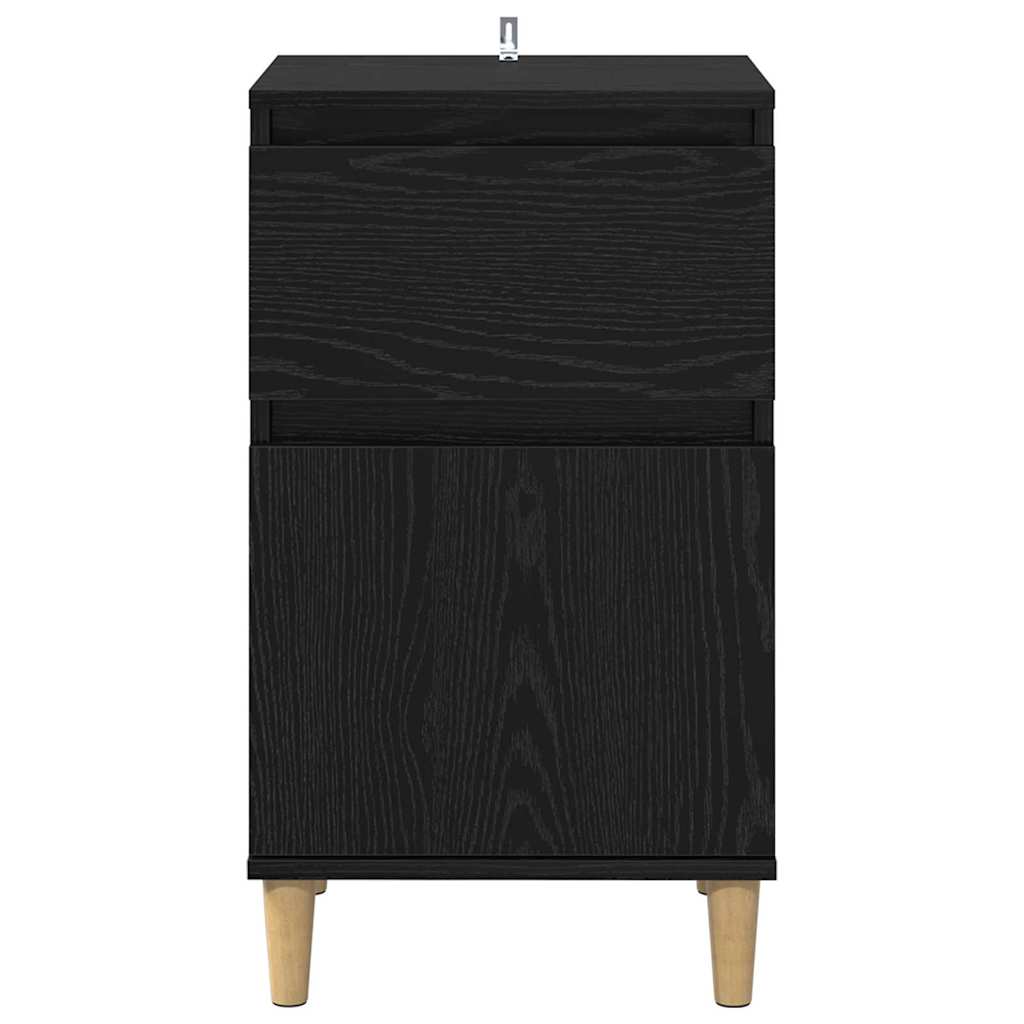 Nattbordskap 2 Pcs Svart Eik 40 X 35 X 70 Cm Konstruert Tre