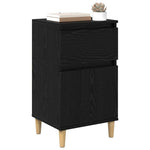 Nattbordskap 2 Pcs Svart Eik 40 X 35 X 70 Cm Konstruert Tre
