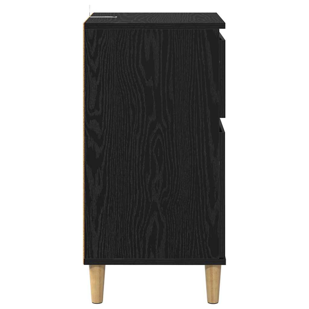 Nattbordskap 2 Pcs Svart Eik 40 X 35 X 70 Cm Konstruert Tre