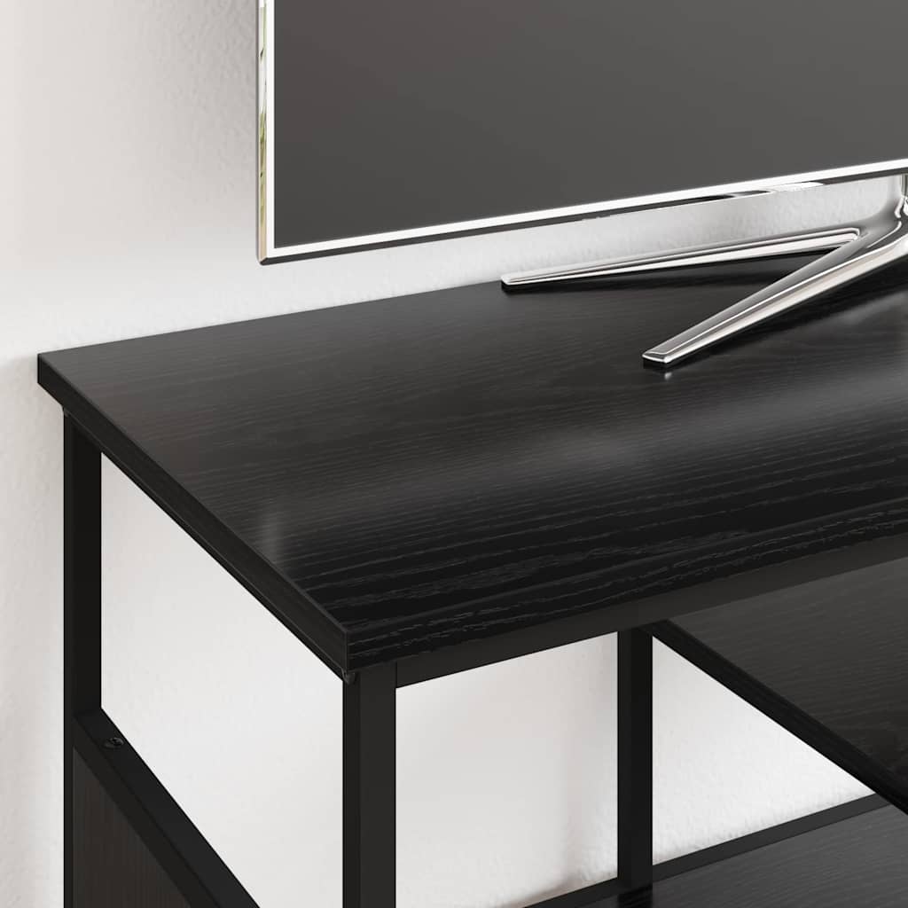 Tv-Skap Svart Eik 100 X 35 X 45 Cm Ingeniørtre Og Jern