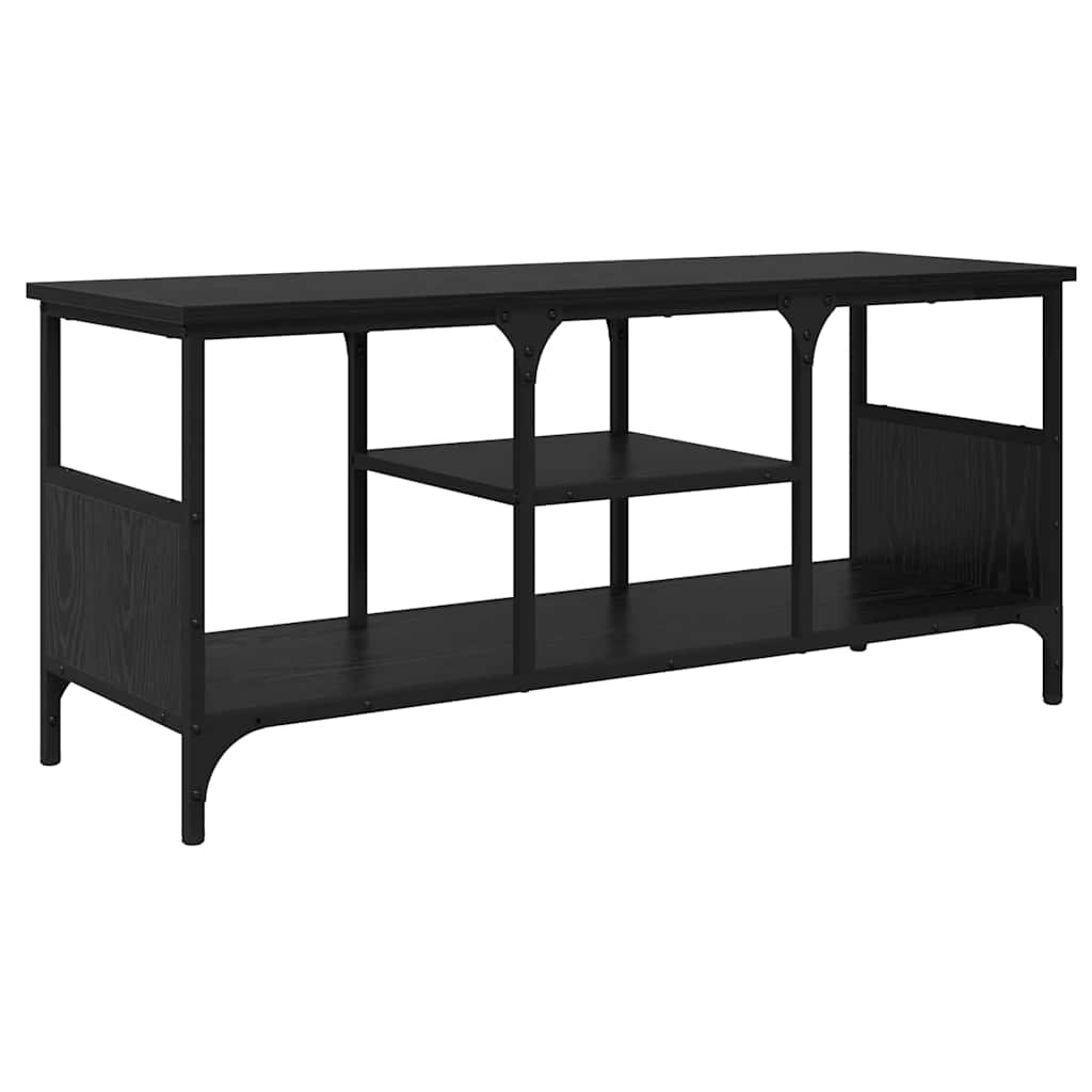 Tv-Skap Svart Eik 100 X 35 X 45 Cm Ingeniørtre Og Jern
