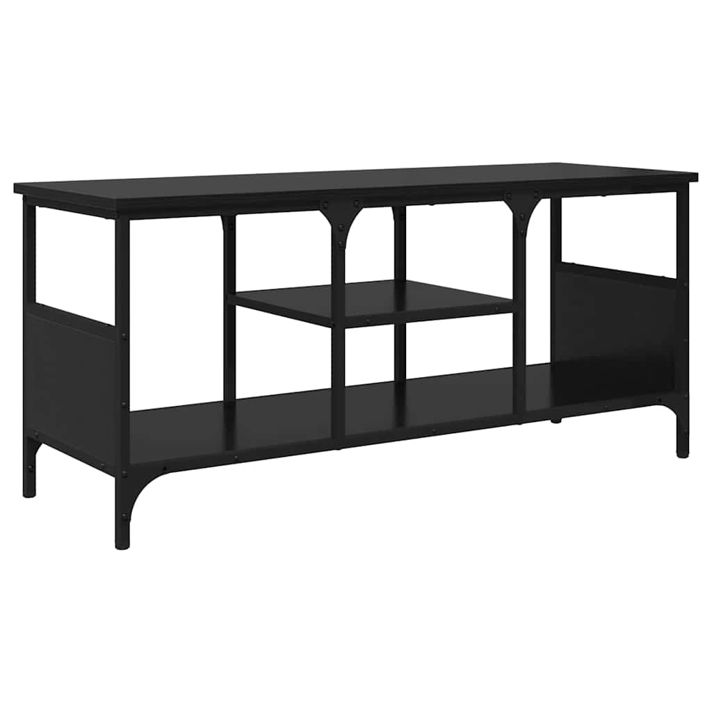 Tv-Skap Svart Eik 100 X 35 X 45 Cm Ingeniørtre Og Jern
