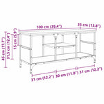 Tv-Skap Svart Eik 100 X 35 X 45 Cm Ingeniørtre Og Jern