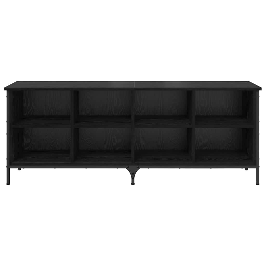 Sko Skap Svart Eik 131 X 35 X 50 Cm Ingeniørtre Og Jern