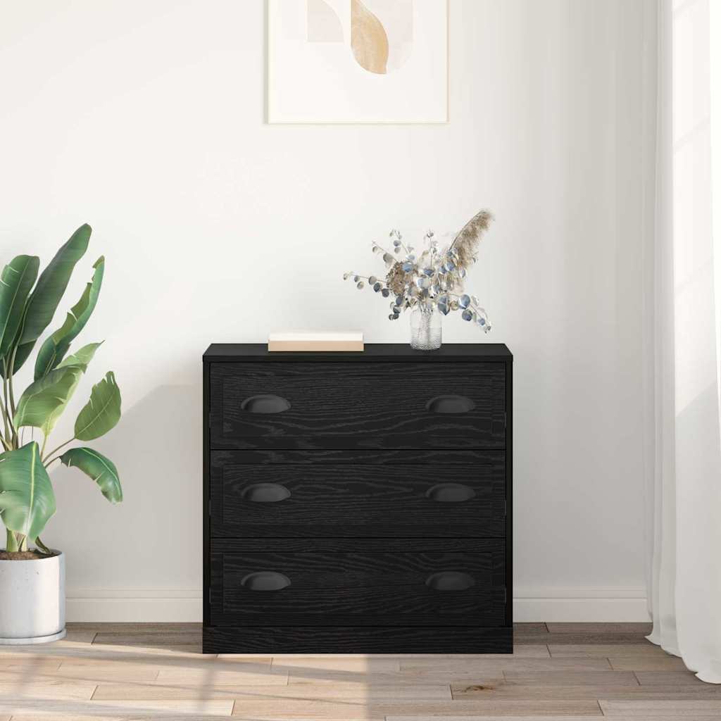 Serviesskap Svart Eik 70 X 35,5 X 67,5 Cm Konstruert Tre