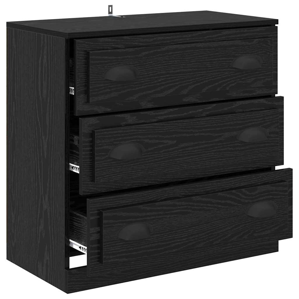 Serviesskap Svart Eik 70 X 35,5 X 67,5 Cm Konstruert Tre