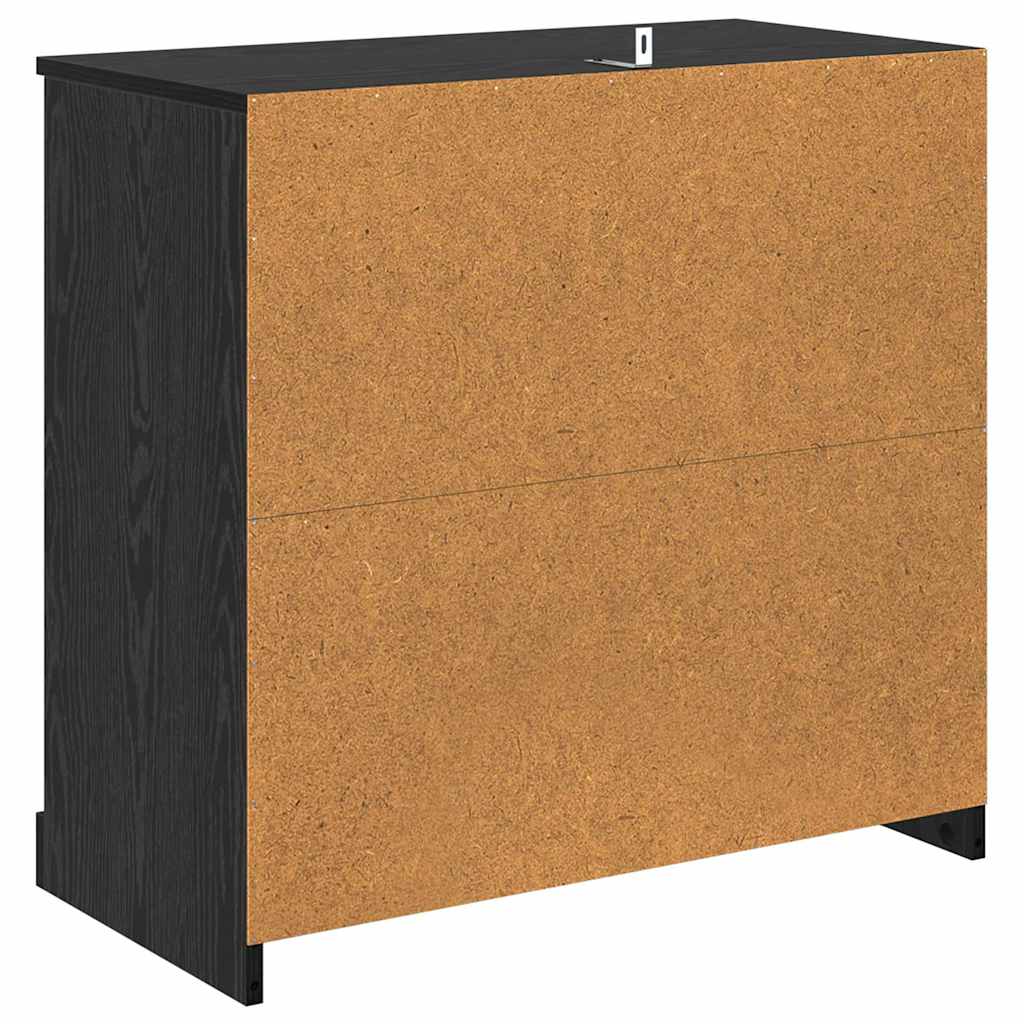 Serviesskap Svart Eik 70 X 35,5 X 67,5 Cm Konstruert Tre