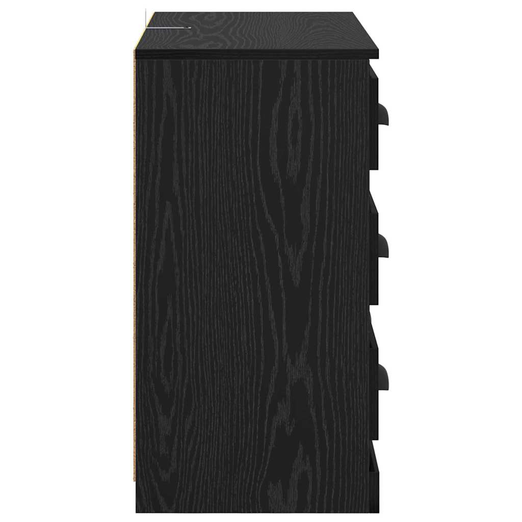 Serviesskap Svart Eik 70 X 35,5 X 67,5 Cm Konstruert Tre