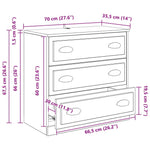 Serviesskap Svart Eik 70 X 35,5 X 67,5 Cm Konstruert Tre