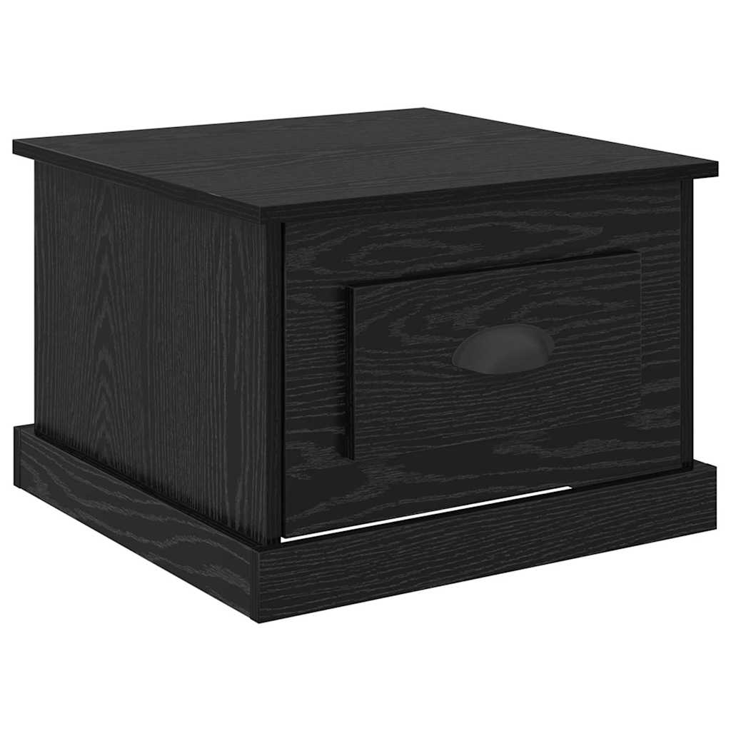 Kaffebord Med Skuff Svart Eik 50 X 50 X 35 Cm Konstruert Tre