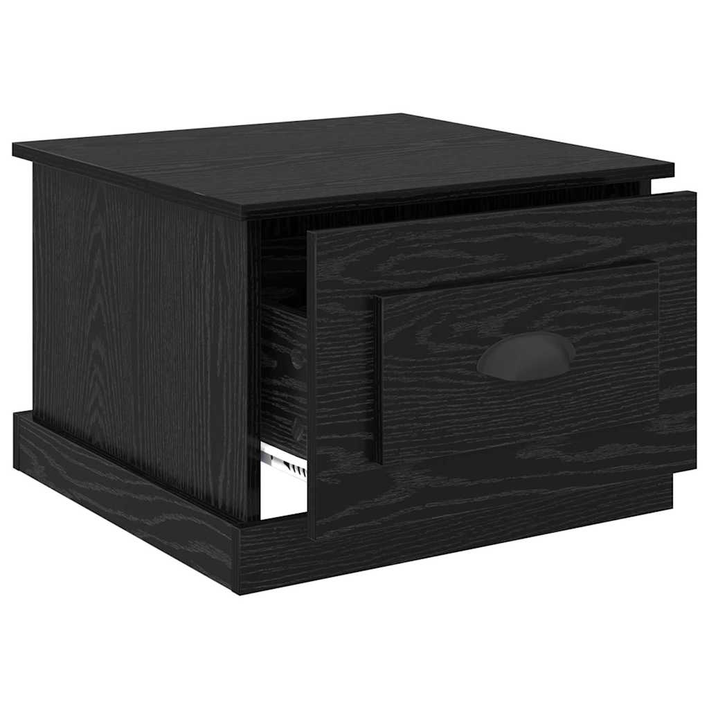 Kaffebord Med Skuff Svart Eik 50 X 50 X 35 Cm Konstruert Tre