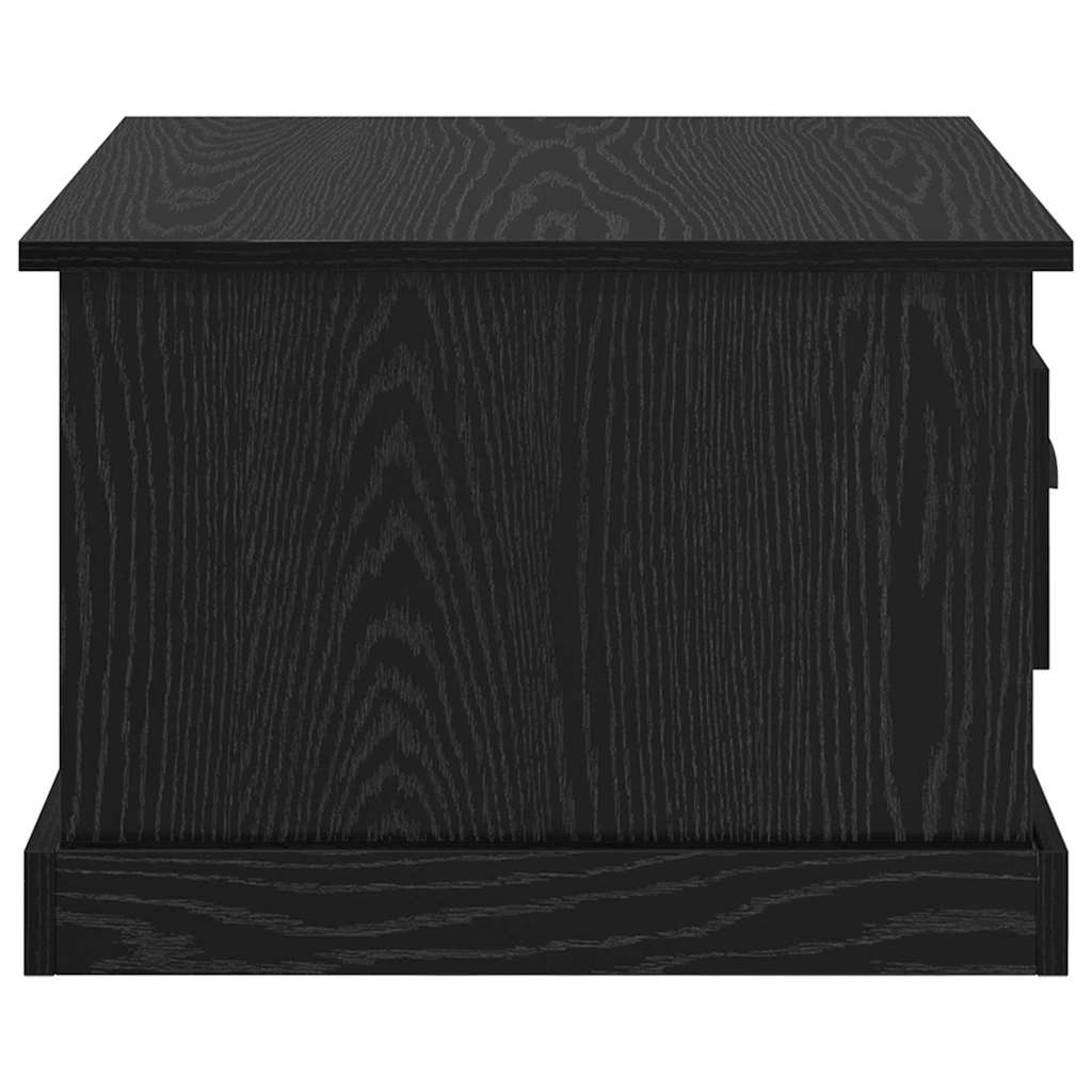 Kaffebord Med Skuff Svart Eik 50 X 50 X 35 Cm Konstruert Tre
