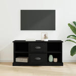 Tv-Skap Med Skuff Svart Eik 99,5 X 35,5 X 48 Cm Konstruert Tre