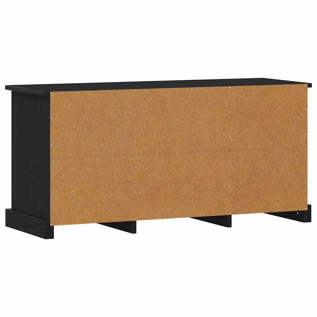 Tv-Skap Med Skuff Svart Eik 99,5 X 35,5 X 48 Cm Konstruert Tre