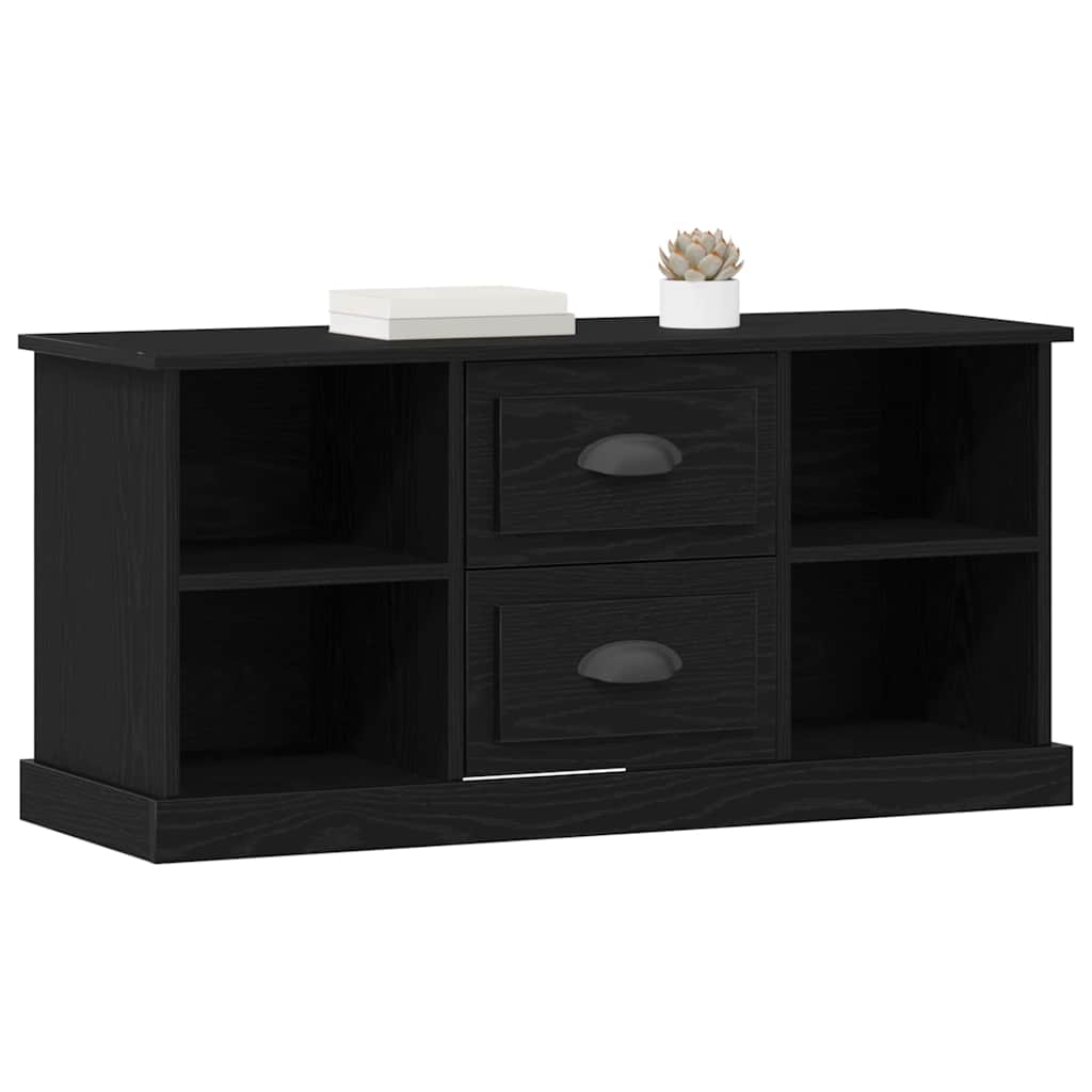 Tv-Skap Med Skuff Svart Eik 99,5 X 35,5 X 48 Cm Konstruert Tre
