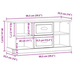 Tv-Skap Med Skuff Svart Eik 99,5 X 35,5 X 48 Cm Konstruert Tre