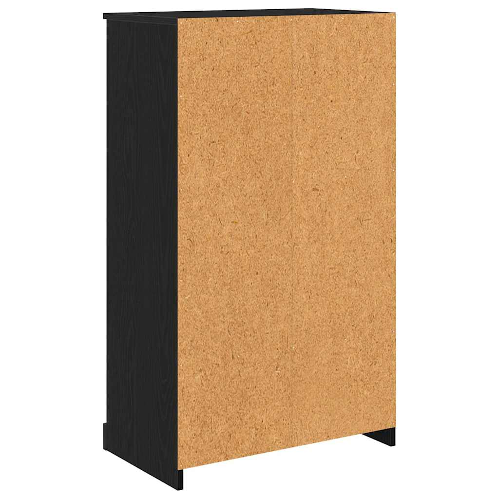 Høyskap Med Skuff Svart Eik 60 X 35,5 X 103,5 Cm Konstruert Tre
