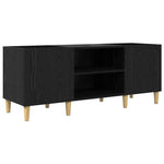 Plateskap Svart Eik 121 X 38 X 48 Cm Konstruert Tre