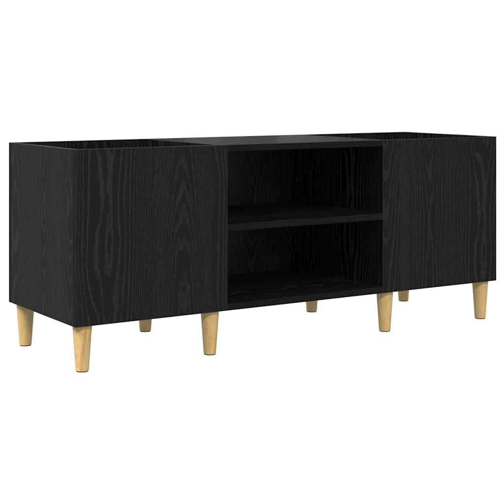 Plateskap Svart Eik 121 X 38 X 48 Cm Konstruert Tre