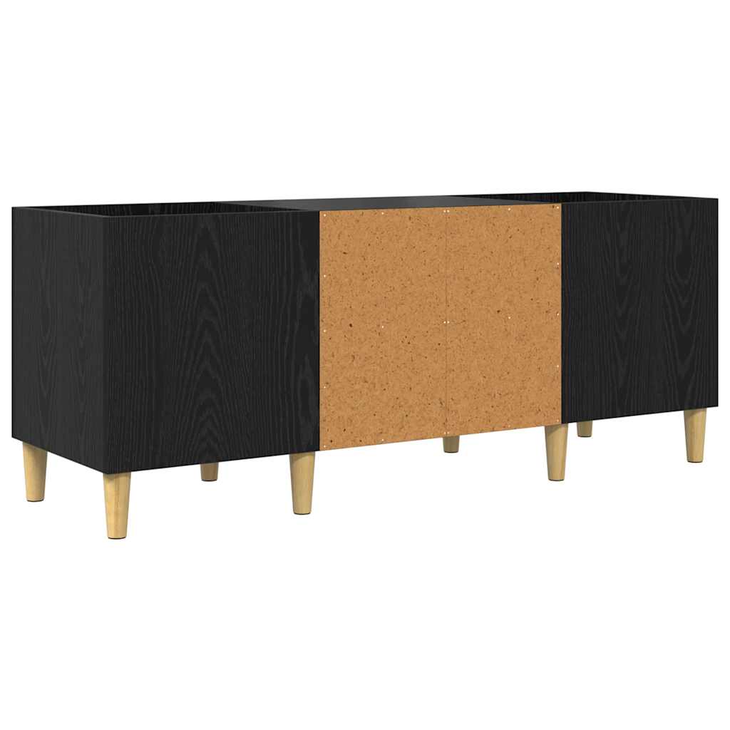 Plateskap Svart Eik 121 X 38 X 48 Cm Konstruert Tre