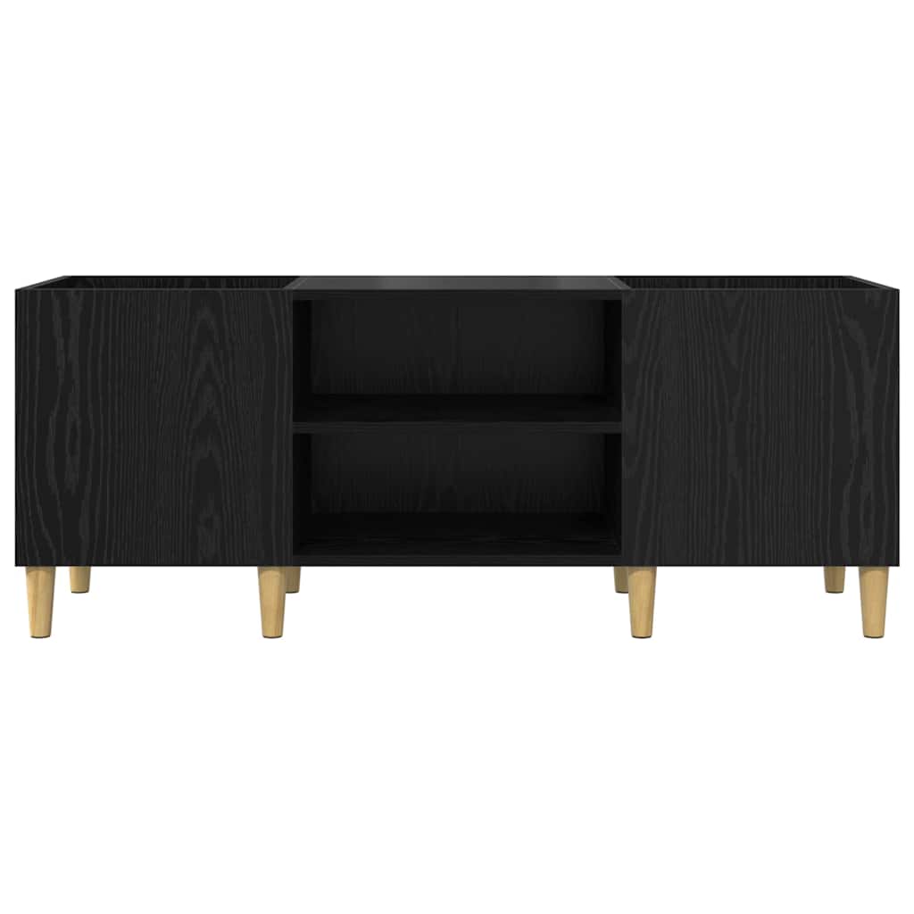Plateskap Svart Eik 121 X 38 X 48 Cm Konstruert Tre