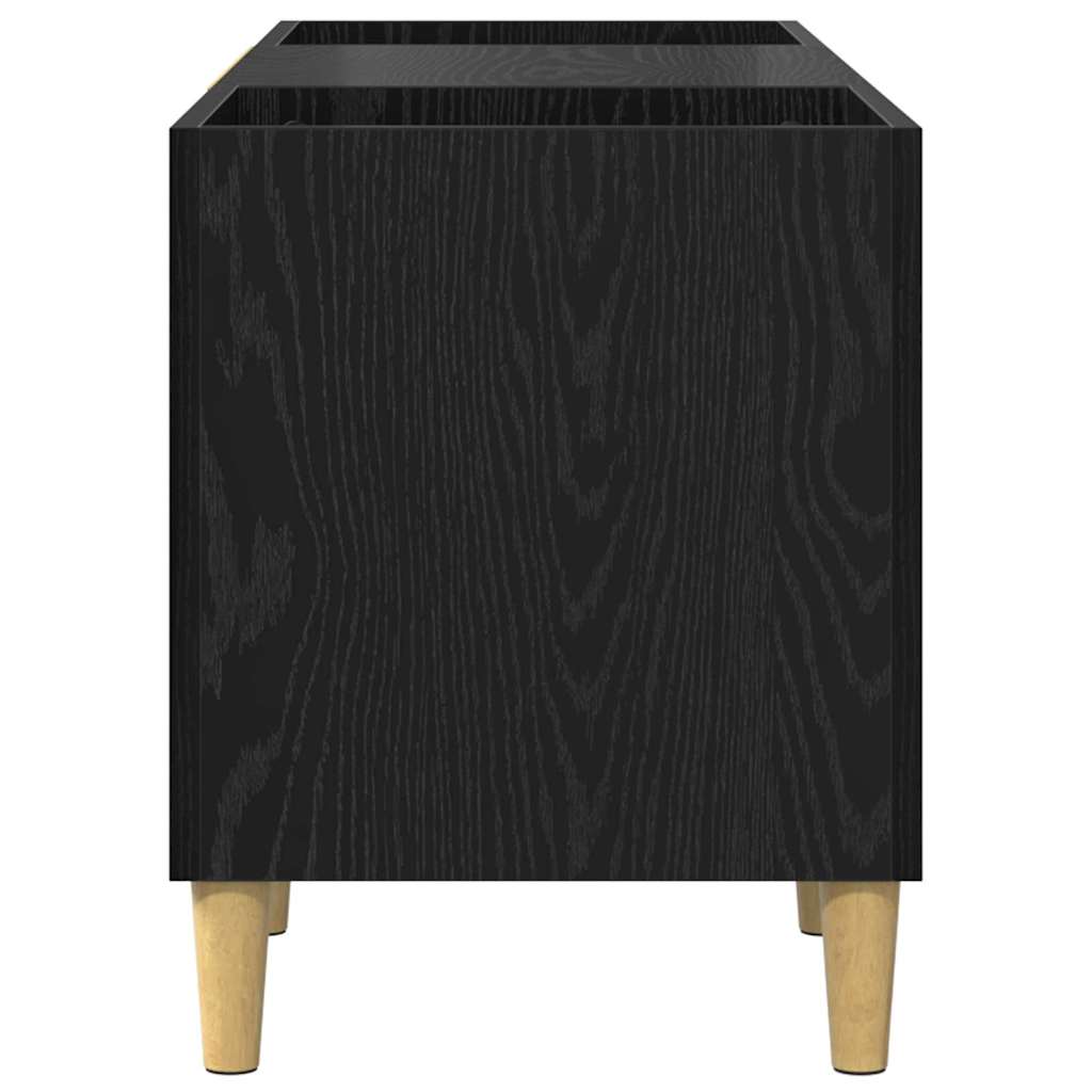 Plateskap Svart Eik 121 X 38 X 48 Cm Konstruert Tre
