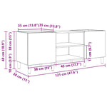 Plateskap Svart Eik 121 X 38 X 48 Cm Konstruert Tre