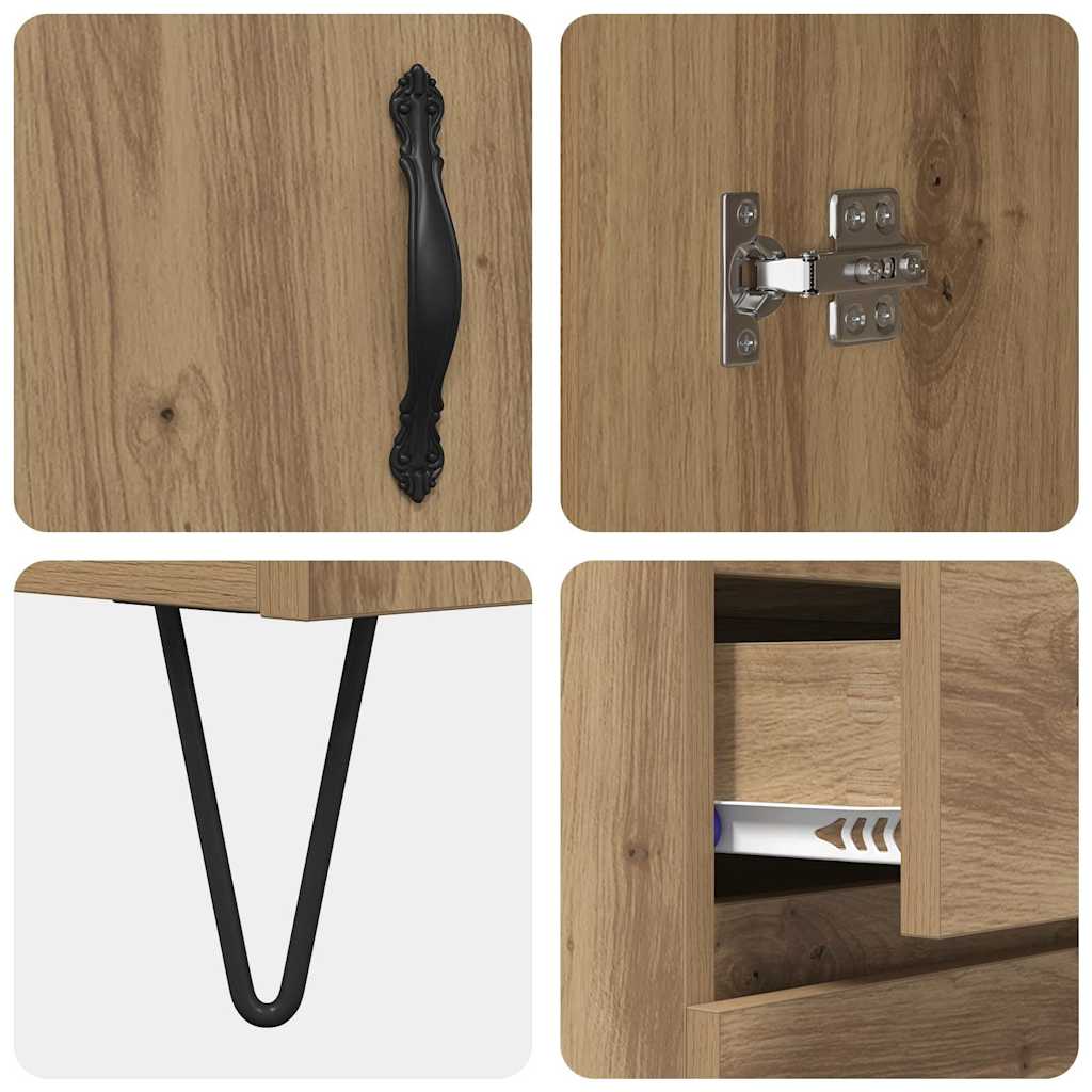Med Skuff Artisan Eik 69.5 X 34 X 90 Cm Konstruert Tre