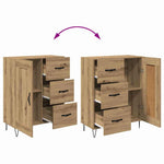 Med Skuff Artisan Eik 69.5 X 34 X 90 Cm Konstruert Tre