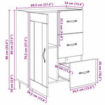 Med Skuff Artisan Eik 69.5 X 34 X 90 Cm Konstruert Tre