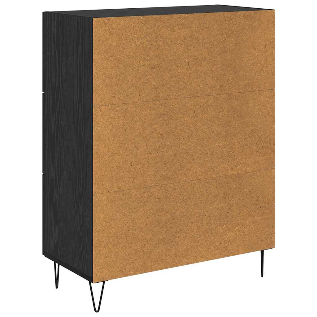 Med Skuff Svart Eik 69.5 X 34 X 90 Cm Konstruert Tre