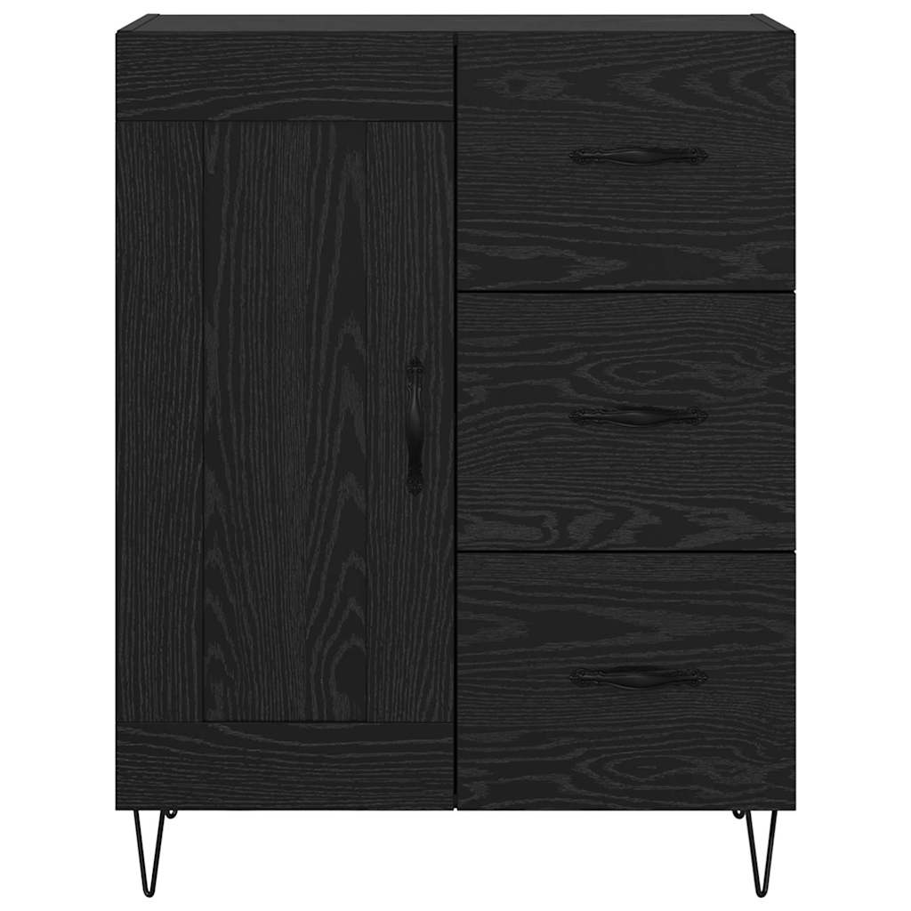 Med Skuff Svart Eik 69.5 X 34 X 90 Cm Konstruert Tre