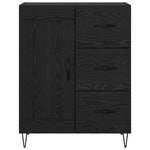 Med Skuff Svart Eik 69.5 X 34 X 90 Cm Konstruert Tre