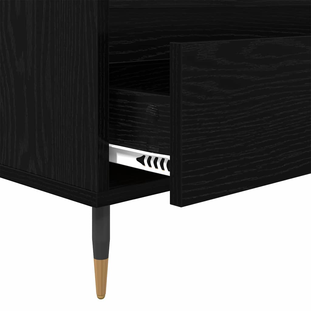 Tv-Skap Svart Eik 100 X 34,5 X 44,5 Cm Ingeniørtre Og Jern