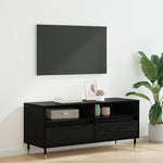 Tv-Skap Svart Eik 100 X 34,5 X 44,5 Cm Ingeniørtre Og Jern
