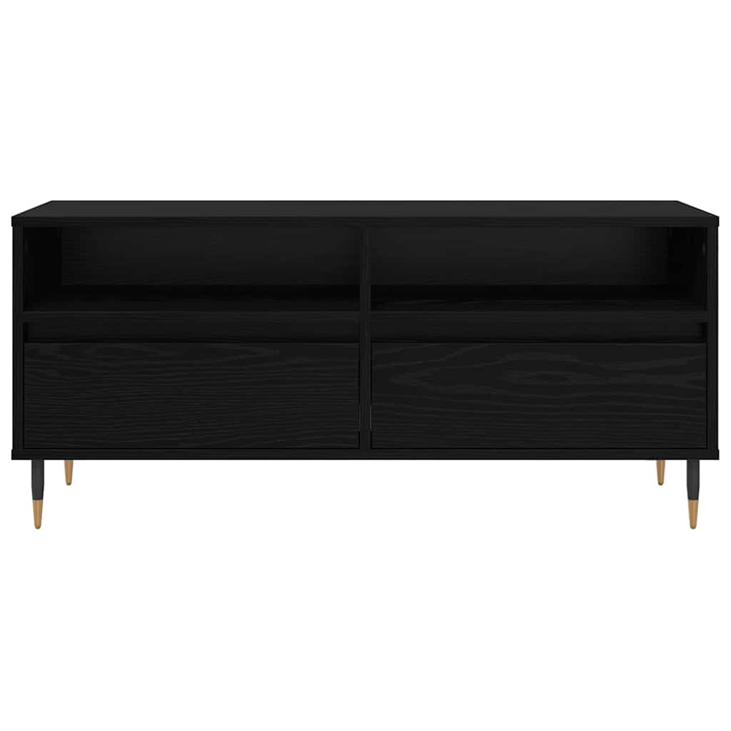 Tv-Skap Svart Eik 100 X 34,5 X 44,5 Cm Ingeniørtre Og Jern