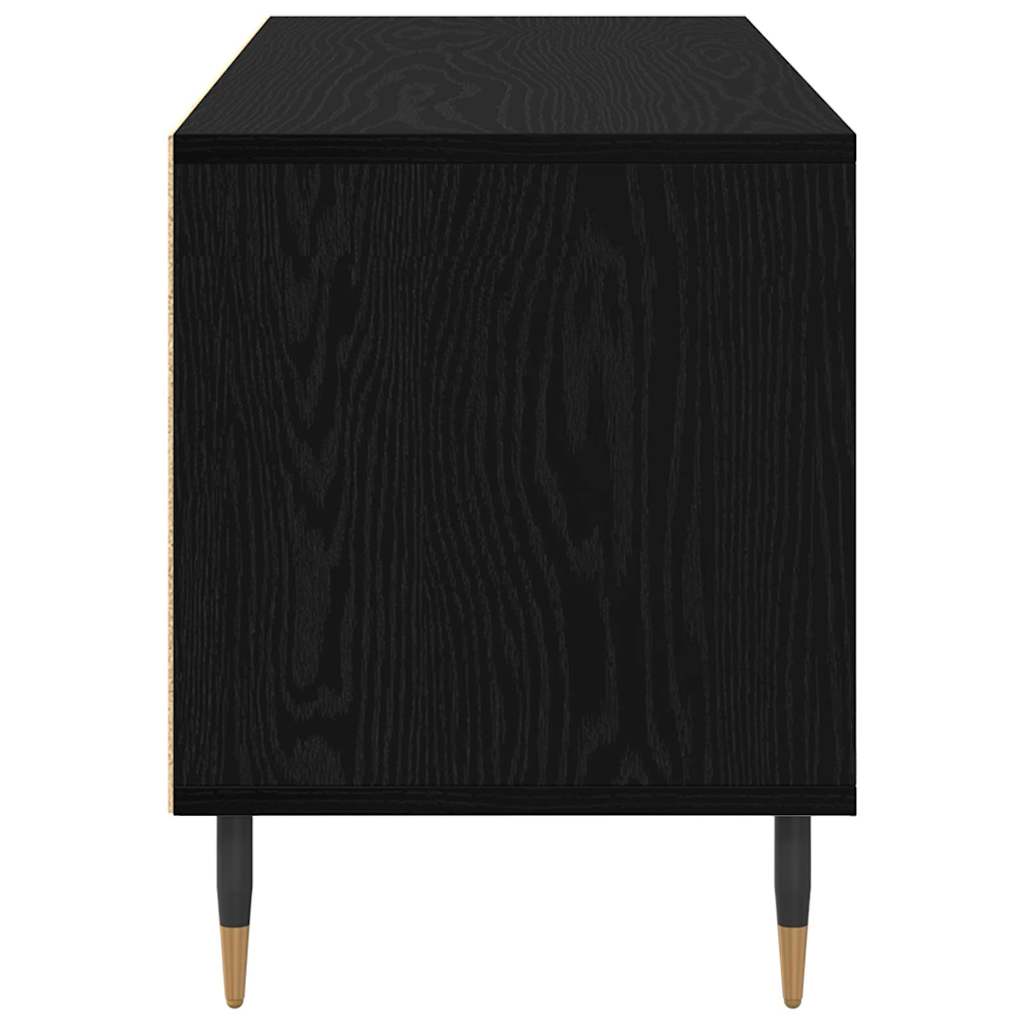 Tv-Skap Svart Eik 100 X 34,5 X 44,5 Cm Ingeniørtre Og Jern