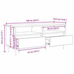 Tv-Skap Svart Eik 100 X 34,5 X 44,5 Cm Ingeniørtre Og Jern