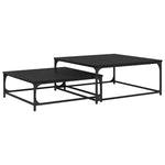 Kaffebord 2 Pcs Svart Eik Konstruert Tre