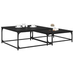 Kaffebord 2 Pcs Svart Eik Konstruert Tre