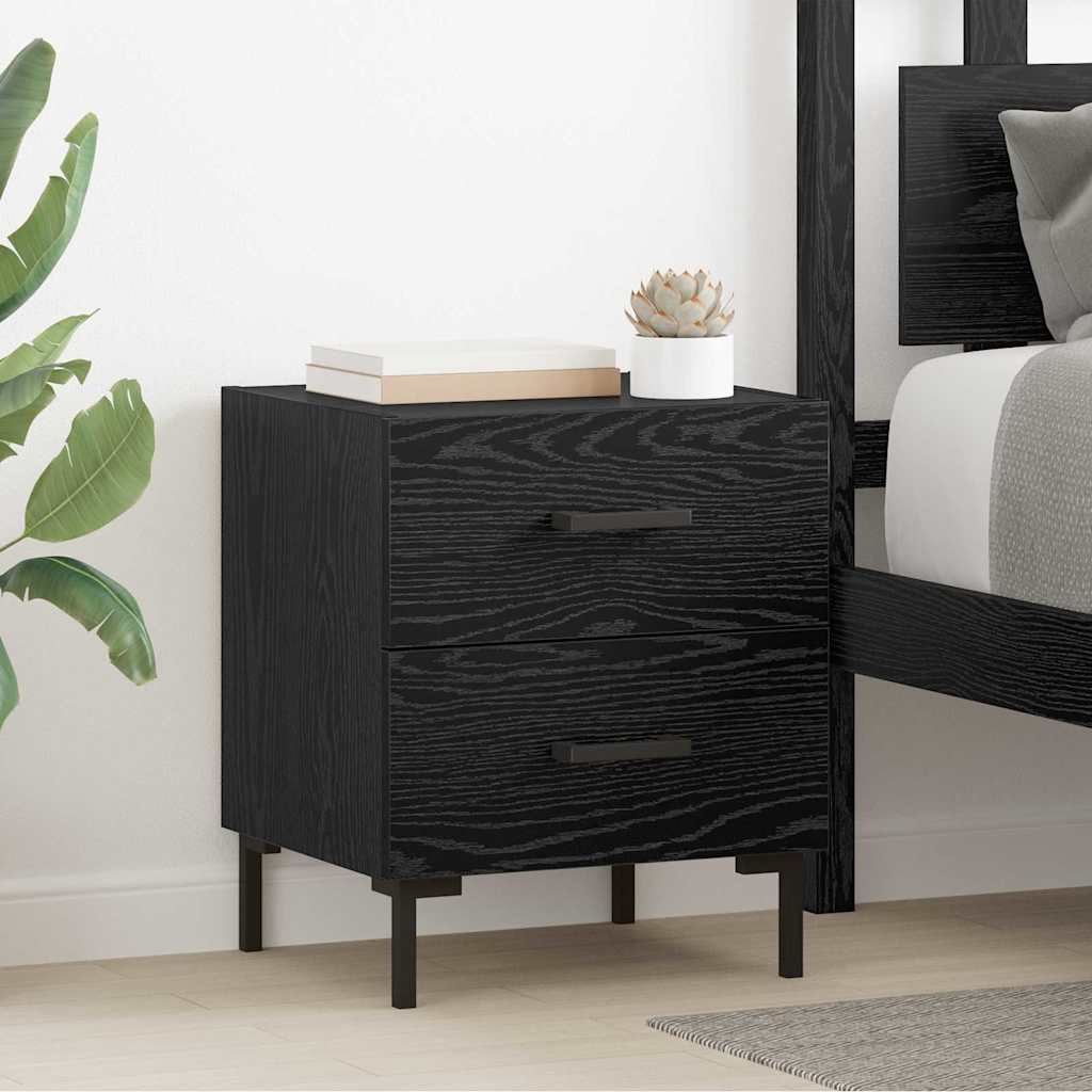 Nattbordskap Svart Eik 40 X 35 X 47,5 Cm Konstruert Tre