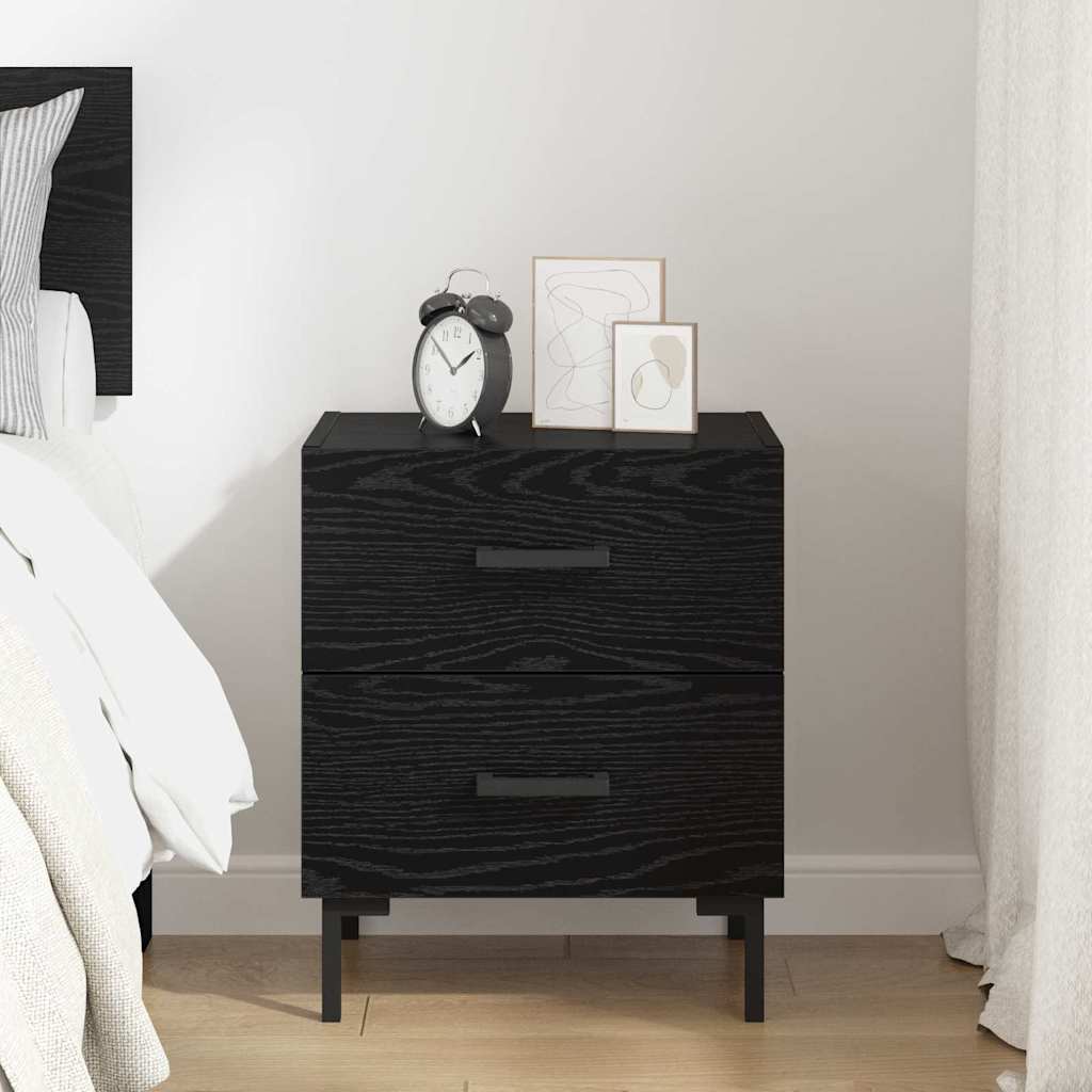 Nattbordskap Svart Eik 40 X 35 X 47,5 Cm Konstruert Tre